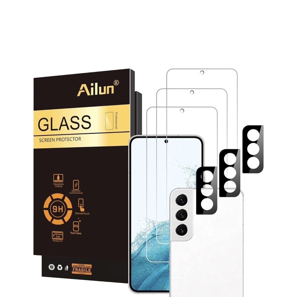 Ailun Tempered Glass Screen Protector for Galaxy S22 - 3 Pack Clear